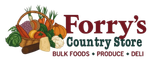 Forry 's country store bulk foods produce deli logo
