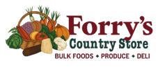 Forry 's country store bulk foods produce deli logo