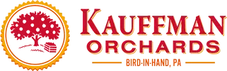 A logo for kaufman orchards bird in hand pa