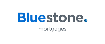 Bluestone mortgage lender A bluestone mortgages logo on a white background.