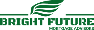 The logo for bright future mortgage advisors has a green wing on it.