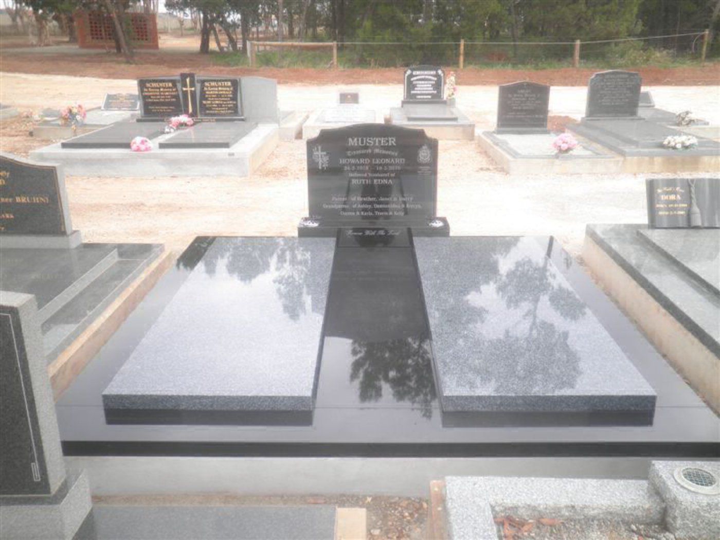 View of a grave after maintenance work