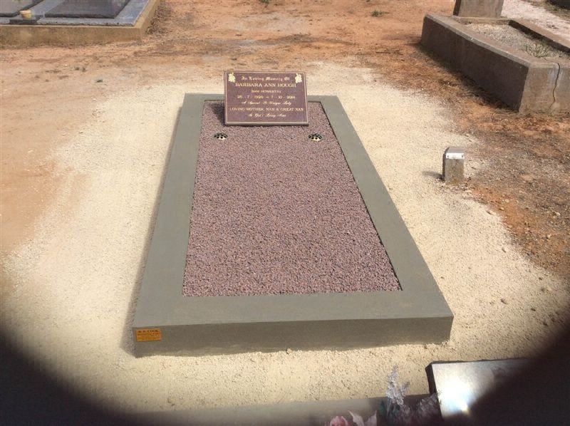 View of a grave after repair work
