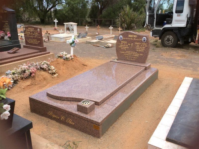 View of a grave after repair work