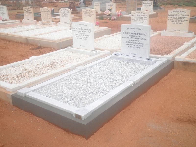 View of a grave after repair work