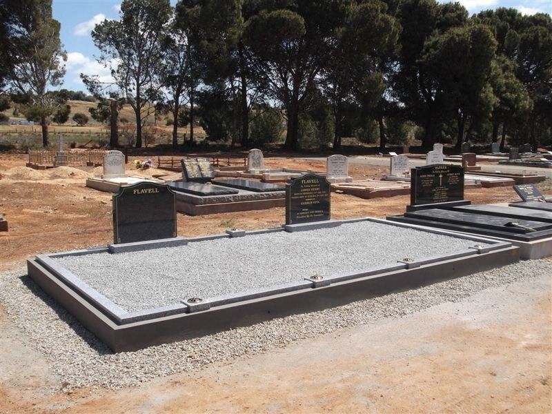 View of a grave after repair work