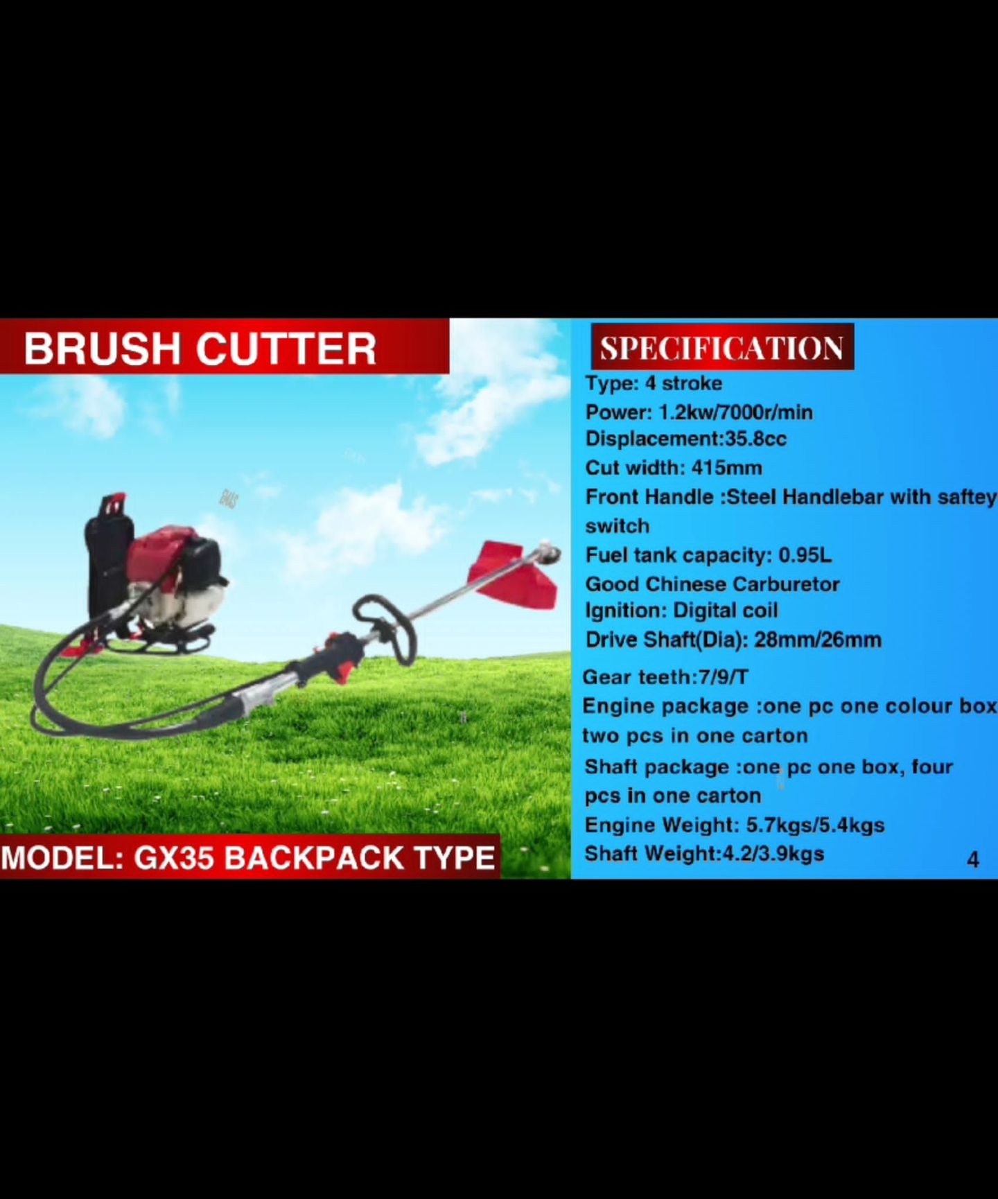 A brush cutter is sitting on top of a lush green field.