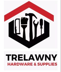 A logo for trelawny hardware and supplies