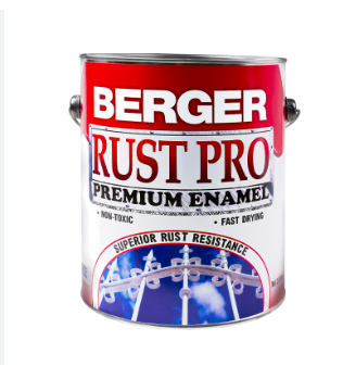 A can of berger rust pro premium enamel paint
