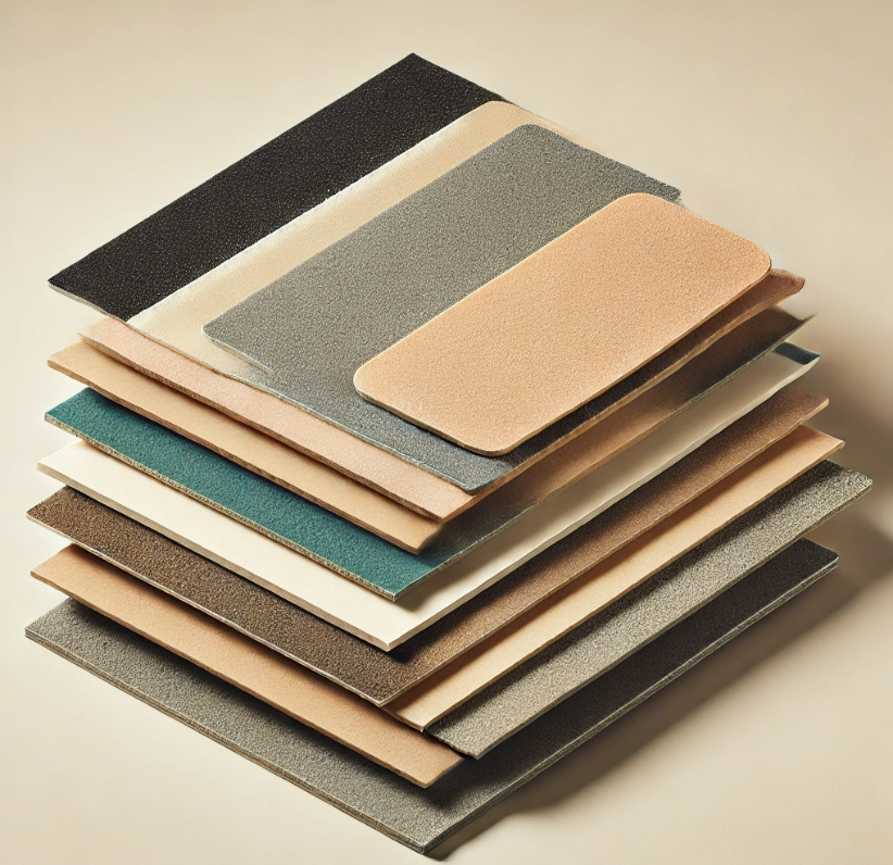 A stack of various colored sheets of paper