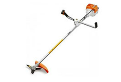A stihl brush cutter is shown on a white background