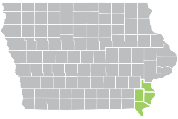 SEIRPC Iowa Region Map