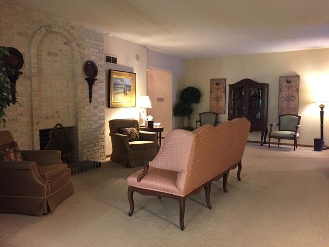 highland location seating area in front of fire place