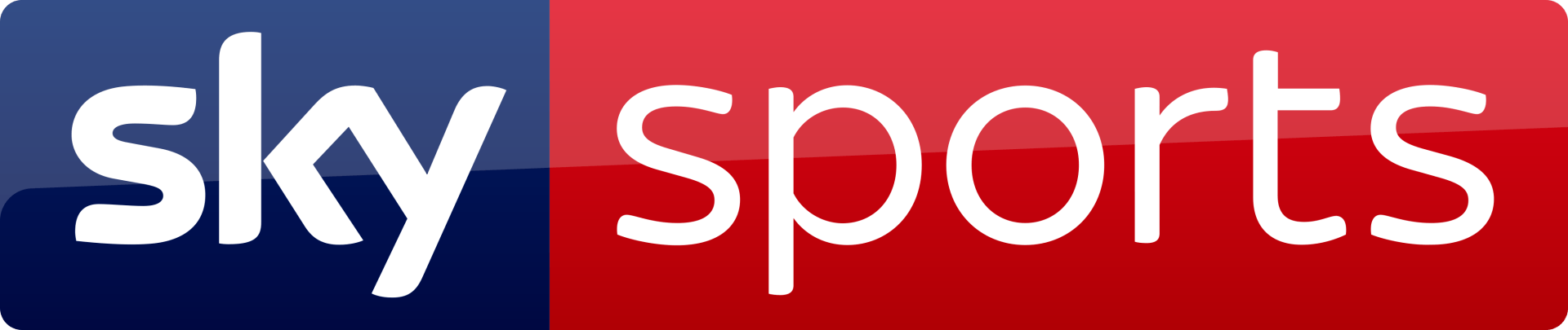 A blue and red sky sports logo on a white background