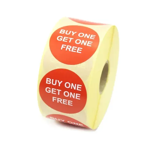 Buy One Get One Free Labels Stickers