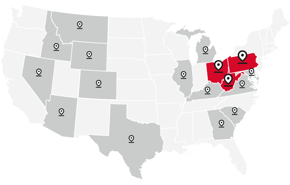 Map of licences in the US