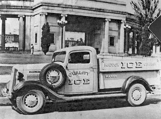 Vintage ice truck with 