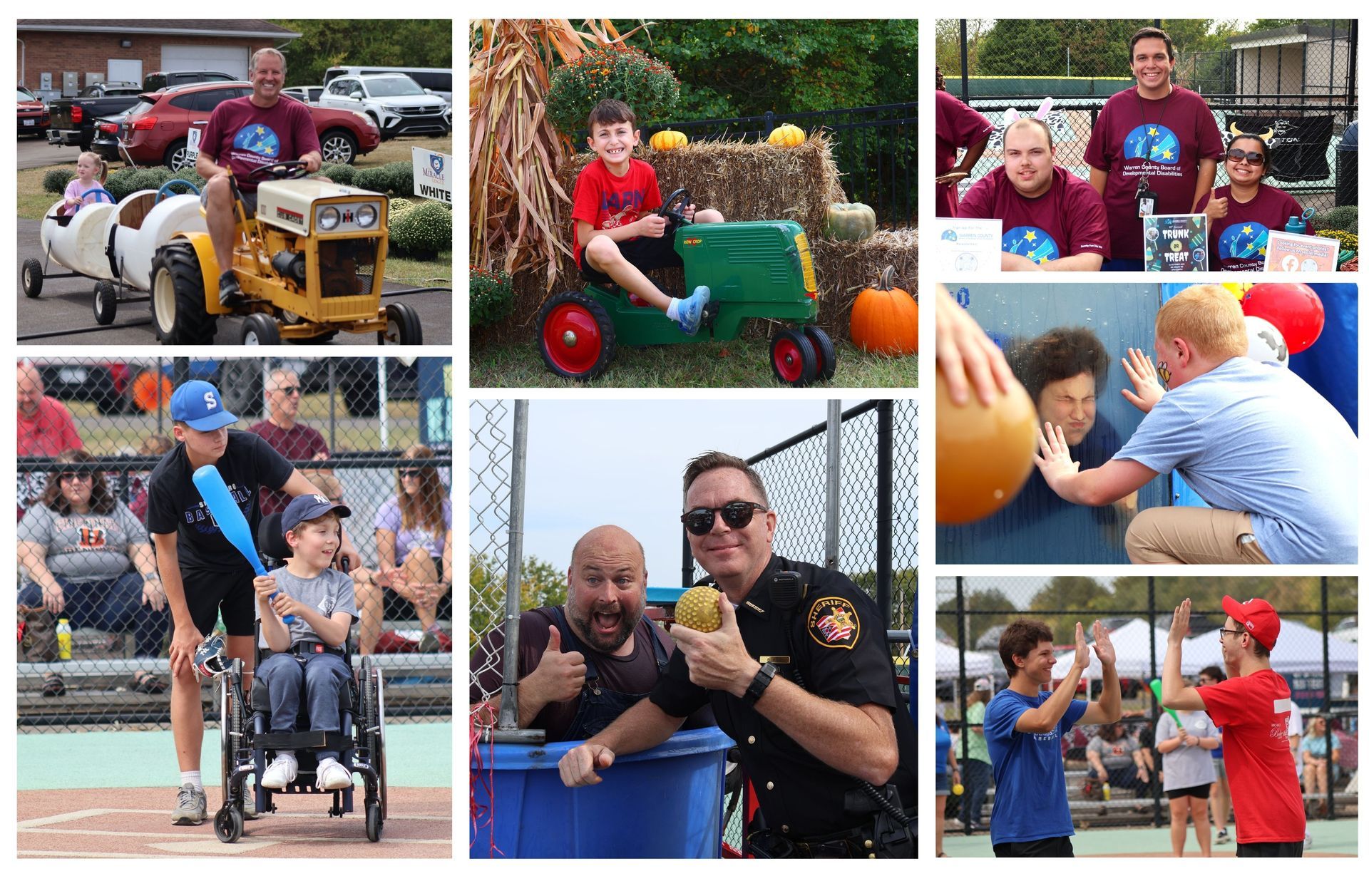 A seven-photo collage with photos from The Warren County Board of Developmental Disabilities' Family Fun Day event on September 20, 2025.