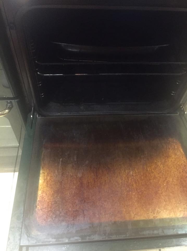 Greasy oven door