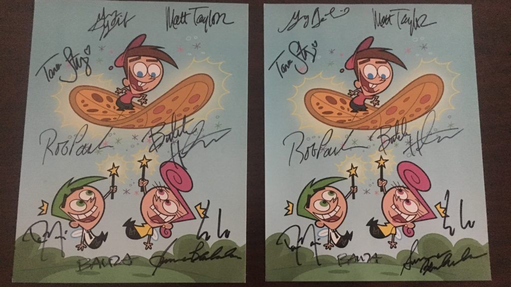 A Fairly Odd Parents poster signed by Butch Hartman.