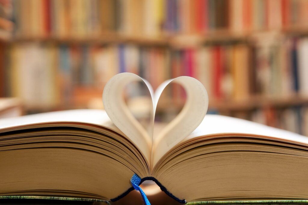 Book with heart fold.
