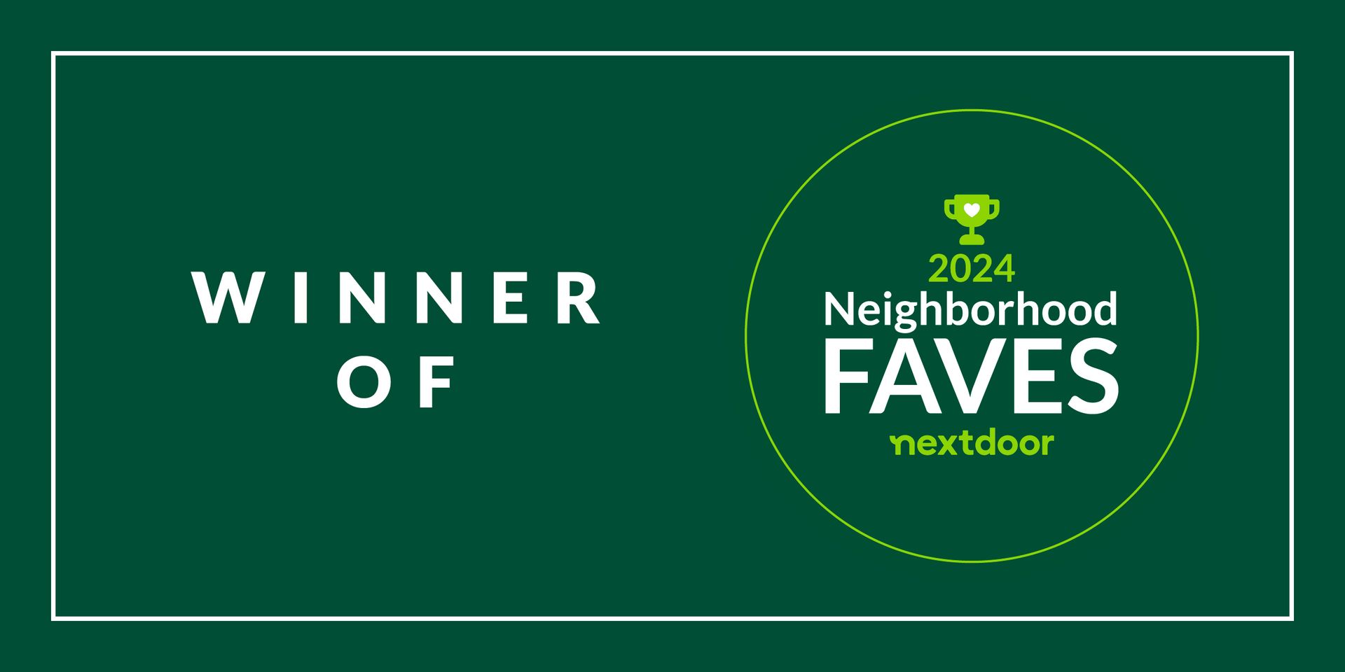 A logo for the best in the burbs 2022 winner.