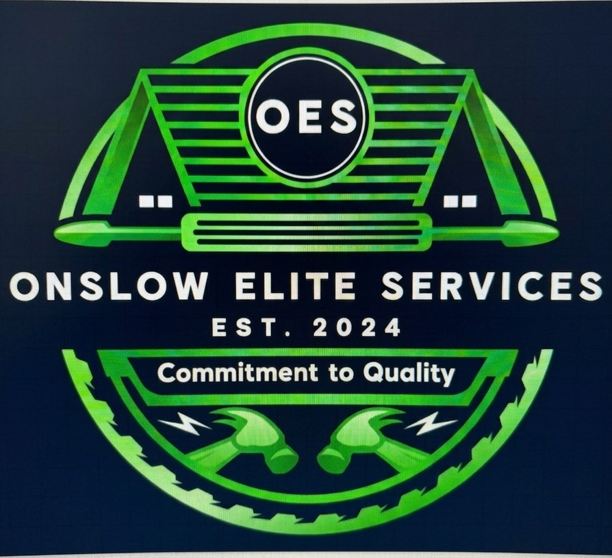 Green OES OnsloW Elite Services logo with &ldquo;EST. 2024&rdquo; and &ldquo;Commitment to Quality&rdquo; text