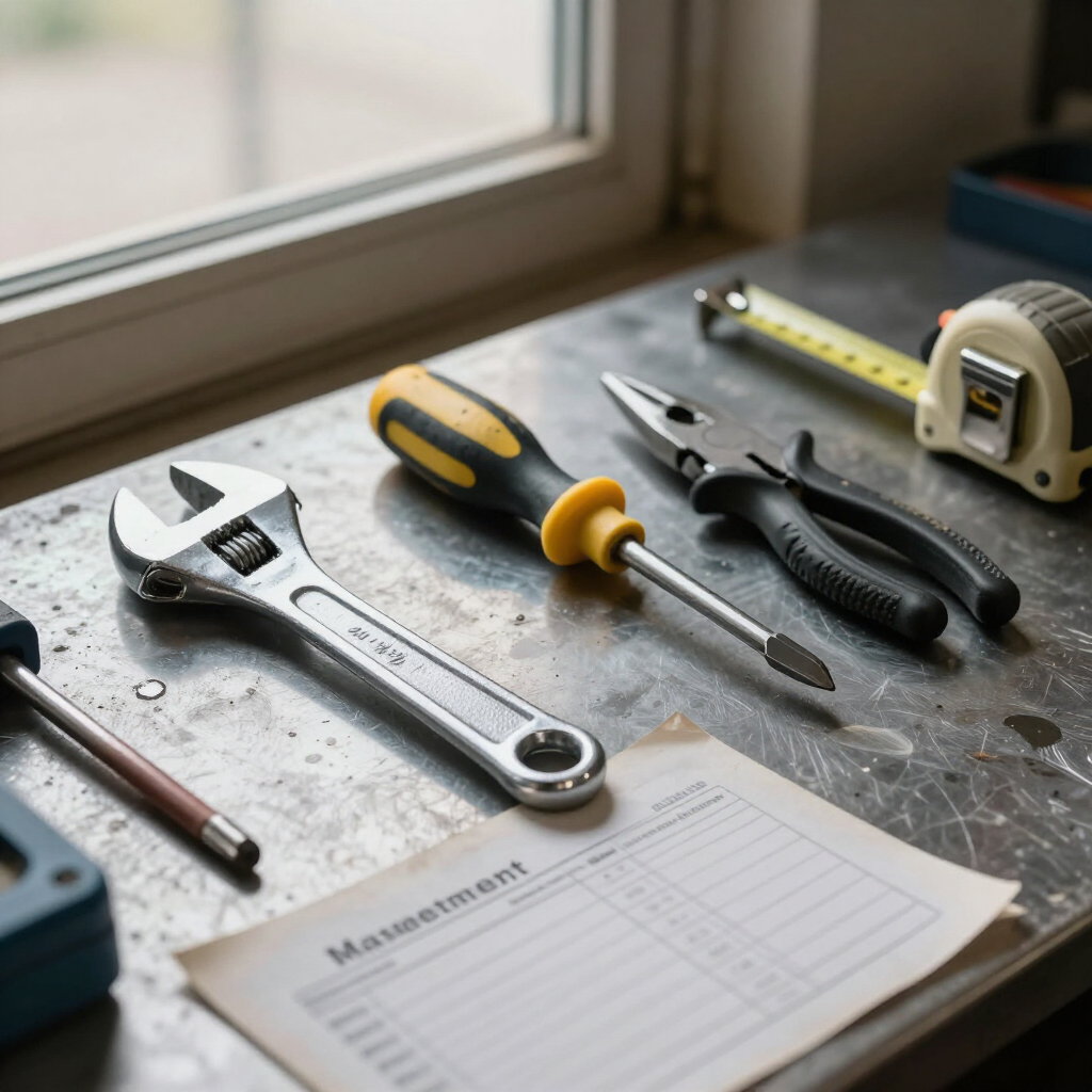 Herramientas y checklist de mantenimiento preventivo en un entorno industrial