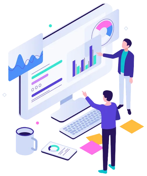 Illustration of People Looking for Financial Solutions