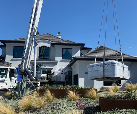 Delivering a jacuzzi hot tub