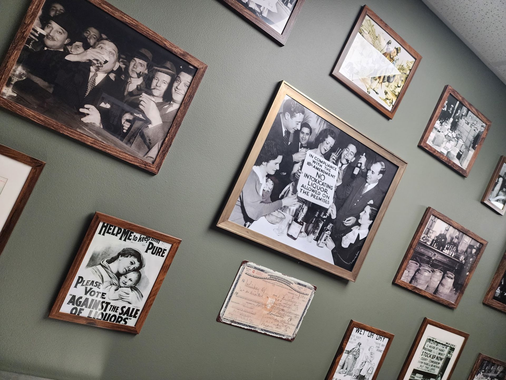 Vintage photos in The Brass Taproom