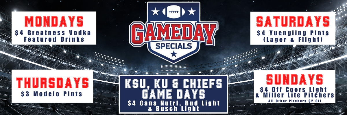 Gameday drink specials during football season banner