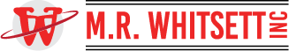 Logo of M.R. Whitsett Inc. in red. A stylized 