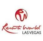 Resorts World Las Vegas logo in red and black: Globe with 