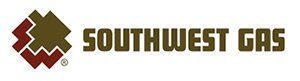 Southwest Gas logo: Brown text and symbol with the words “Southwest Gas.” Symbol is a geometric shape.
