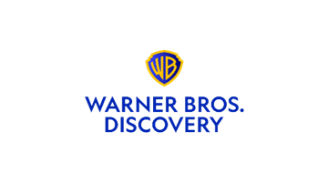 Warner Bros. Discovery logo with a blue and gold shield above blue text.