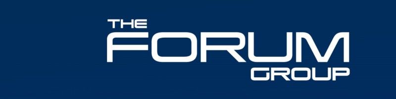The Forum Group logo, white text on a blue background.