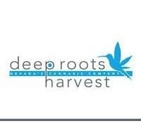 Logo for Deep Roots Harvest, a Nevada cannabis company, featuring a blue hummingbird.