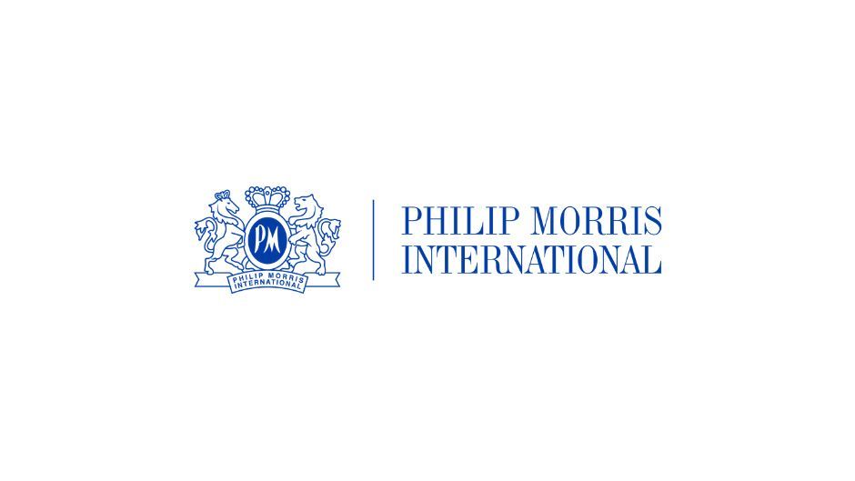 Philip Morris International logo with a blue crest and text.