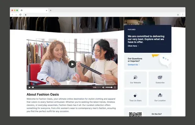 Two women discussing garment design, a website showcasing fashion services.