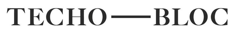 Le mot techo-bloc est sur fond blanc.