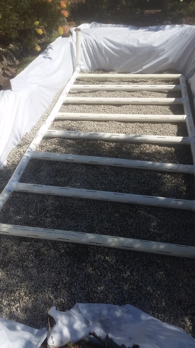 Rectangular Gravel Pit With White Pvc Frame and Liner — Hunter Plumbing And Hotwater in Raymond Terrace, NSW