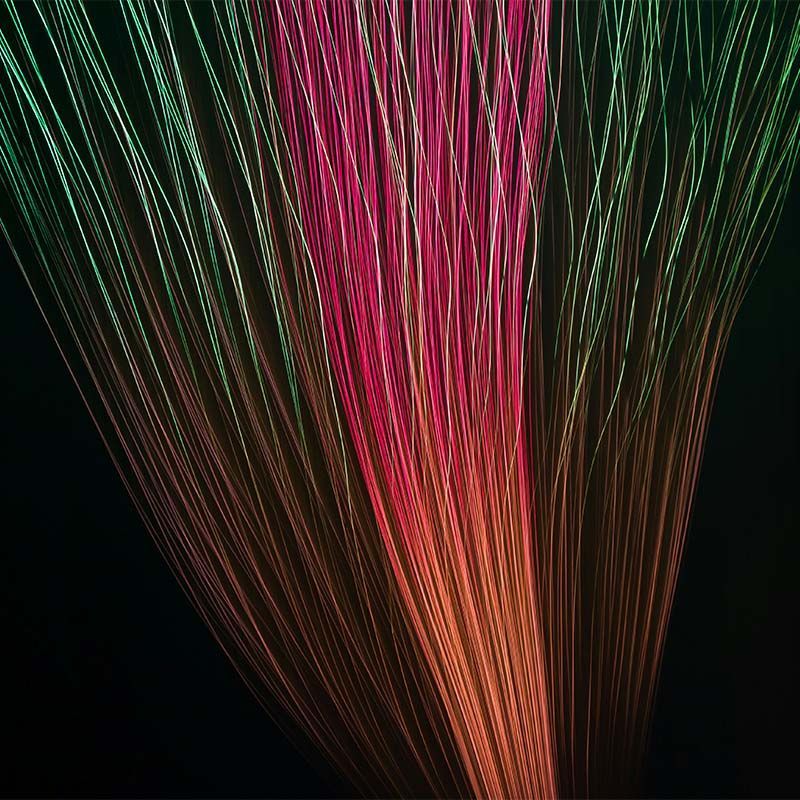 Streams of colour in red and green