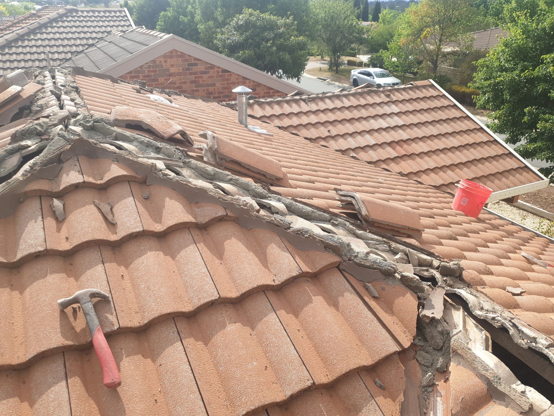 Tile roof ridge capping — Skilled Roofer in Jerrabomberra