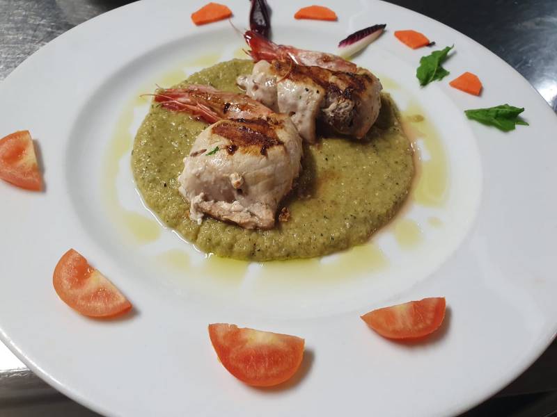 secondo piatto con gamberi