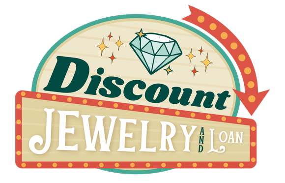 A discount jewelry loan logo with a diamond on it