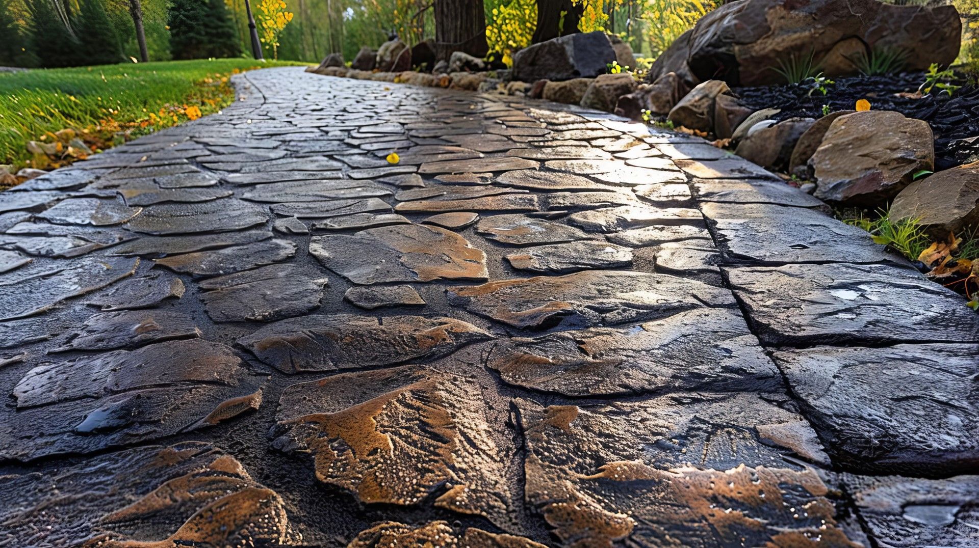 Stamped and decorative concrete driveway Oceanside CA