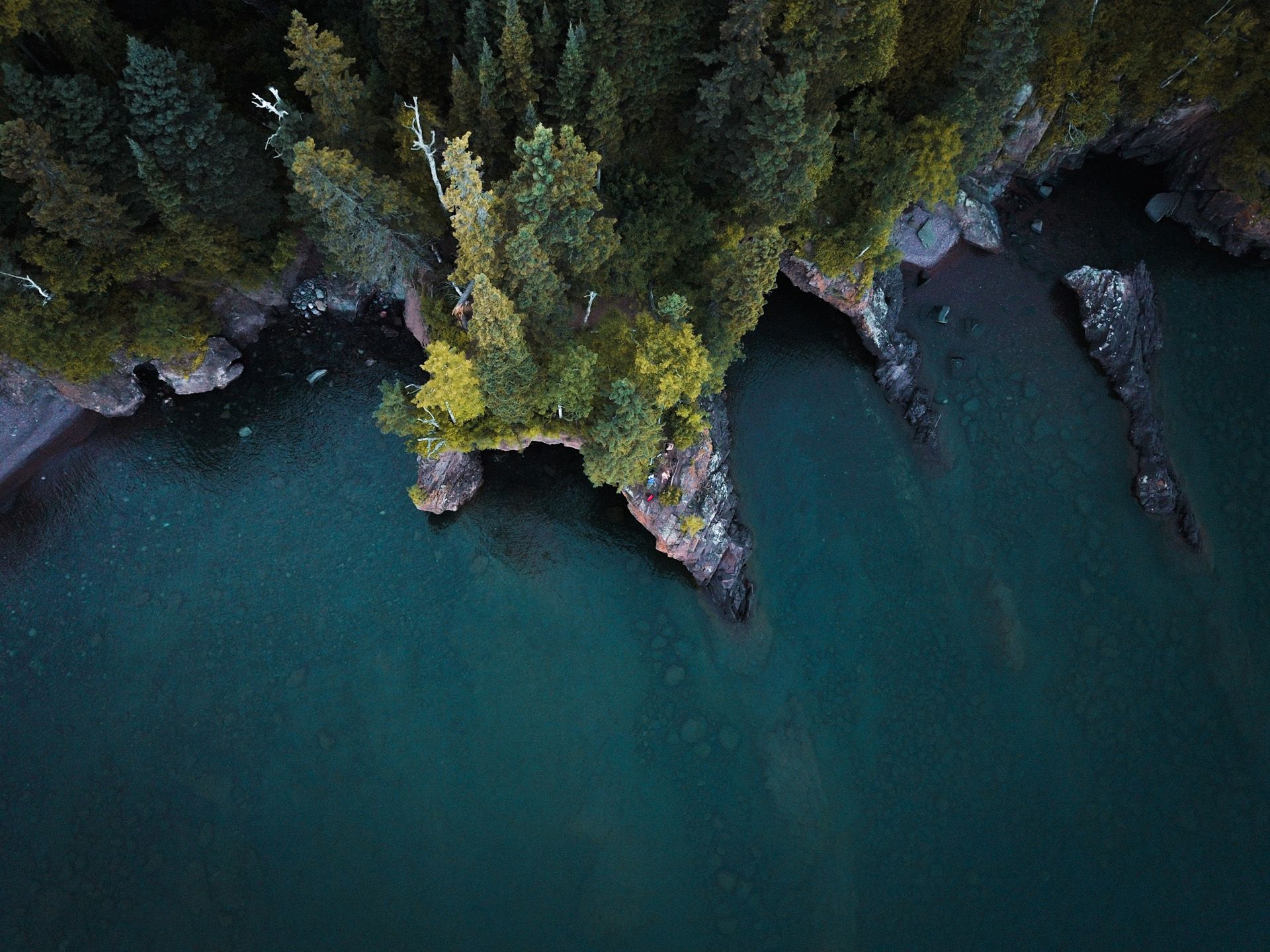 aerial view of northern shoreline