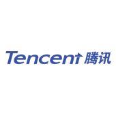 Tencent logo: Blue text 