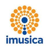 Logo for Imusica, featuring an orange and blue circular design above the word 